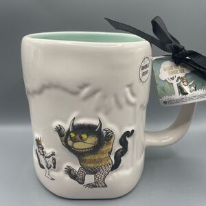Rae Dunn WHERE THE WILD THINGS ARE Mug Double Sided With 3D Forest Detail NEW